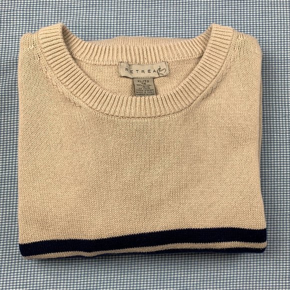 Men's XL BEIGE Pullover / Extra Large Beige Sweater / Early 2000's Sweater / - Picture 3 of 5